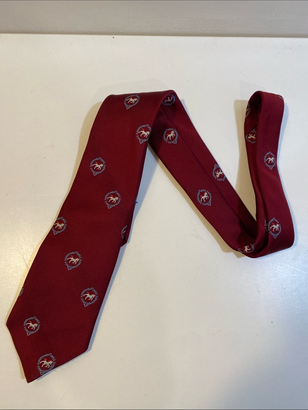 Riverz Of Boston Men's Burgundy Club Crest Tie